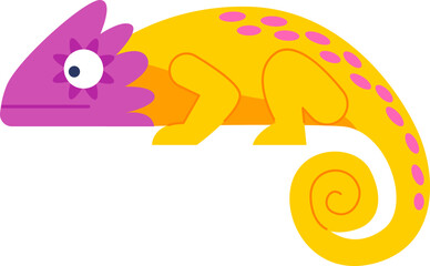 Chameleon flat icon Exotic madagascar wild animal