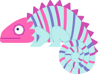 Colorful chameleon flat icon Exotic animal Wildlife