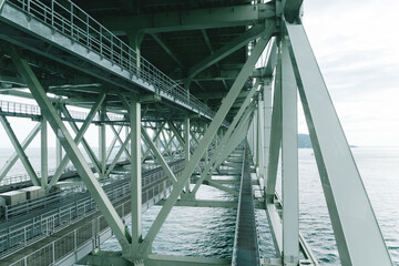 明石海峡大橋の鉄骨