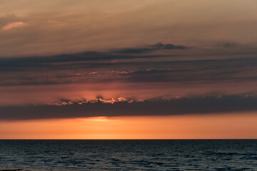 sunset at Le Treport beach, Normandy, France