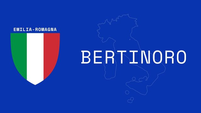 Bertinoro: Illustration mit dem Ortsnamen der italienischen Stadt Bertinoro in der Region Emilia-Romagna