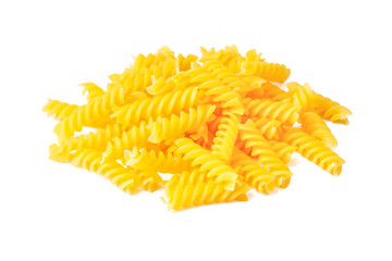 Pile of raw italian fusilli pasta