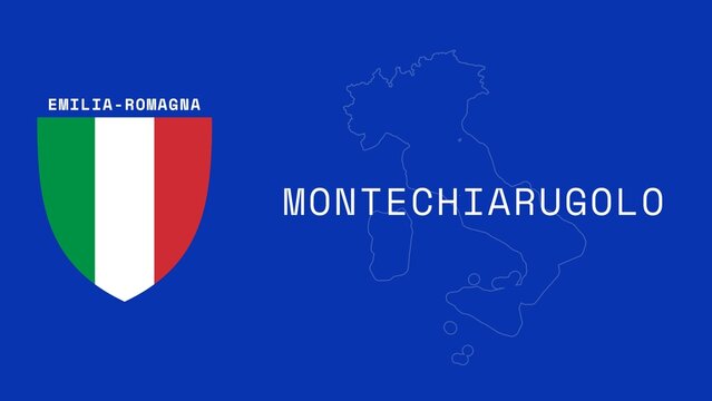 Montechiarugolo: Illustration mit dem Ortsnamen der italienischen Stadt Montechiarugolo in der Region Emilia-Romagna
