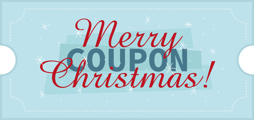 Merry Christmas ticket coupon christmas decorations blue snow winter online commerce online store event invitation