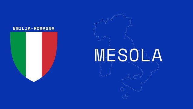 Mesola: Illustration mit dem Ortsnamen der italienischen Stadt Mesola in der Region Emilia-Romagna