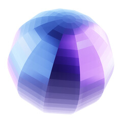 Obraz premium 3d holographic colorful matt glass sphere png element. Purple grey color light effect.