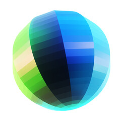 3d holographic colorful matt glass sphere png element. Green and blue color light effect figure.