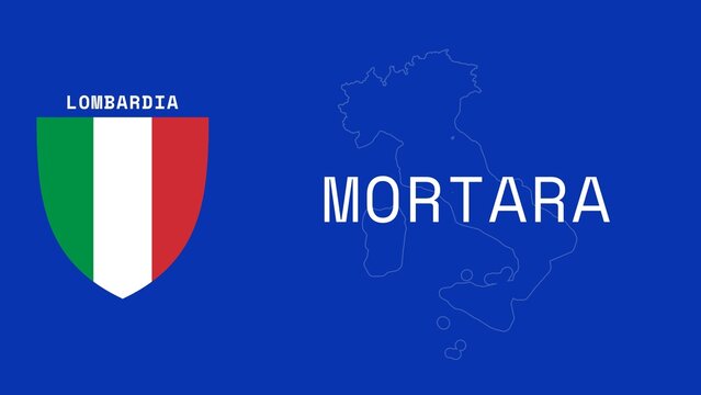 Mortara: Illustration mit dem Ortsnamen der italienischen Stadt Mortara in der Region Lombardia