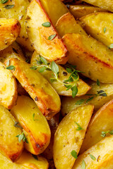 Baked spiced potatoes look delicious.