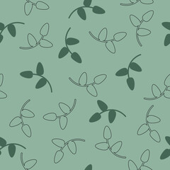 vector twigs on green background pattern