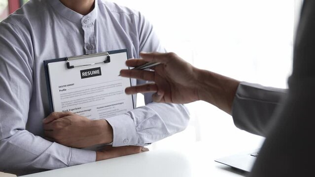 Business situation job interview concept. Business find new job.