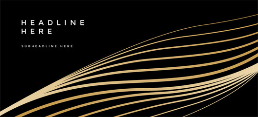 elegant gold line blend modern luxury background design element for banner brochure flyer presentation poster template