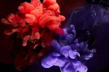 Red purple ink abstract background. Acrylic paint backdrop for perfume, hookah, cosmetics....