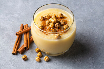 Traditional Turkish drink with roasted chickpea Boza or Bosa