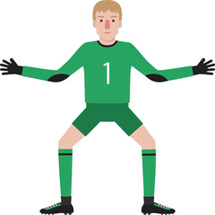 Goalkeeper defending football goal.