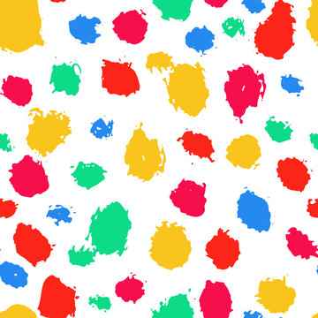 Colorful Ink Grunge Paint Seamless Vector Abstract Pattern