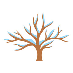 This is a snowy tree on a white background.