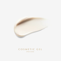 cosmetic cream smear,touch isolated on white background.