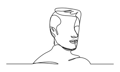 Continuous lines. Hairstyle. Modern men's style.