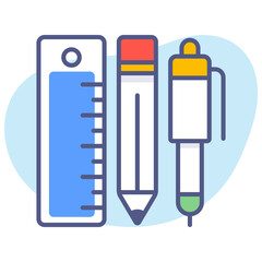 Pencil and ruler, pencils Modern concepts flat design, Premium quality vector illustration concept. Vector symbol.
