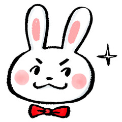 蝶ネクタイのキリッとしたウサギ