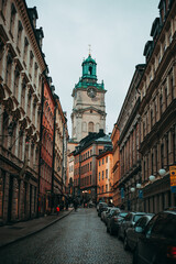 Stoccolma, Stockholm. Palazzi storici nell'antico borgo di Gamla Stan.