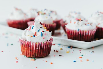 Closeup shot of Cupcakes with Sprinkles