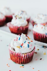 Closeup shot of Cupcakes with Sprinkles