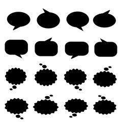 Set of bubble text speech, conversation box, black