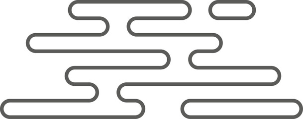 Asian Chinese cloud. Traditional oriental Asian flat design element. Outline illustration