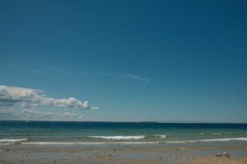 Beach on a sunny day at Mackinac Island, Michigan