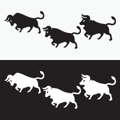 Bull animal logo template design 