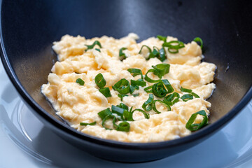 scrambled eggs with fresh green onions