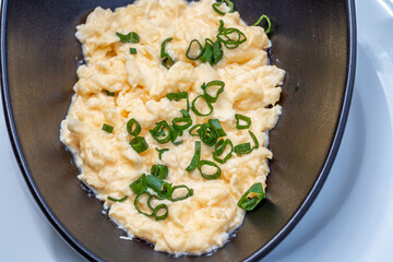 scrambled eggs with fresh green onions