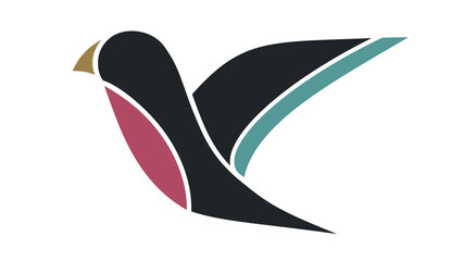 Tropical color bird logo on white background.