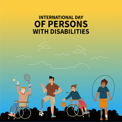 International Day of Persons with Disabilities (IDPD) is celebrated every year on 3 December. to raise awareness of the situation of disabled persons in all aspects of life vector illustration.