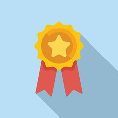 Emblem rate icon flat vector. Customer feedback. Client service