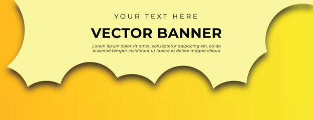 Rounded Yellow Shadow Vector Banner Design