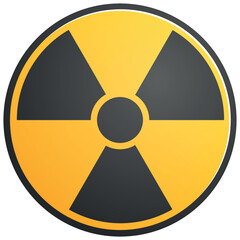Obraz premium Round yellow symbol of radioactive danger