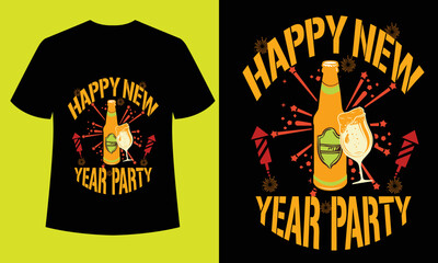 New year t-shirt design template