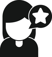 Good client icon simple vector. Star review. Service rate