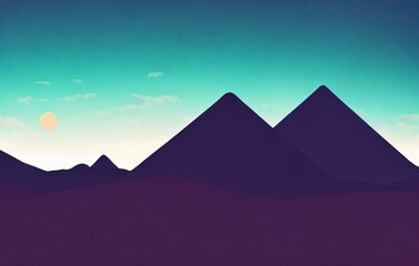 Fototapeta premium silhouette of landscape illustration