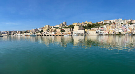 Fototapeta na wymiar Panoramic view of the port of Sciacca located in Sicily, Italy.
