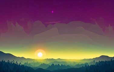 silhouette of landscape illustration