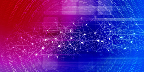 2d illustration Abstract futuristic electronic circuit technology background