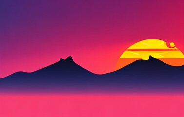 silhouette of landscape illustration