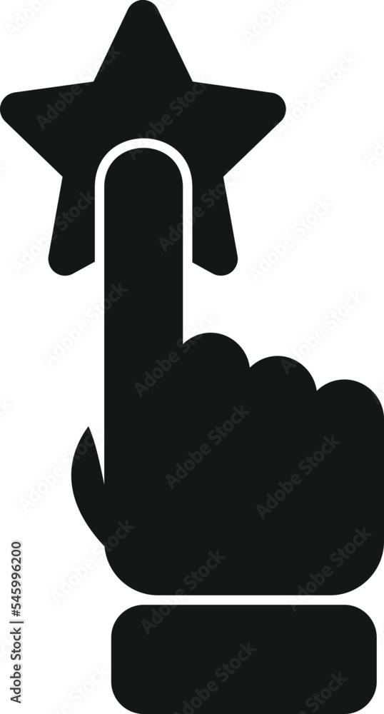 Poster click star button icon simple vector. customer review. user support