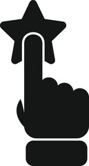 Click star button icon simple vector. Customer review. User support