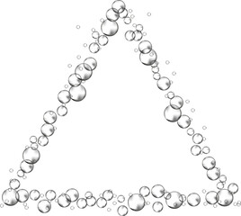 Geometric frame of foam bubbles. Monochrome illustration