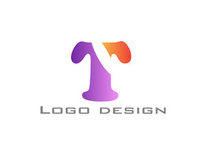 Abstract Letter T. Modern Logo Template Vector.